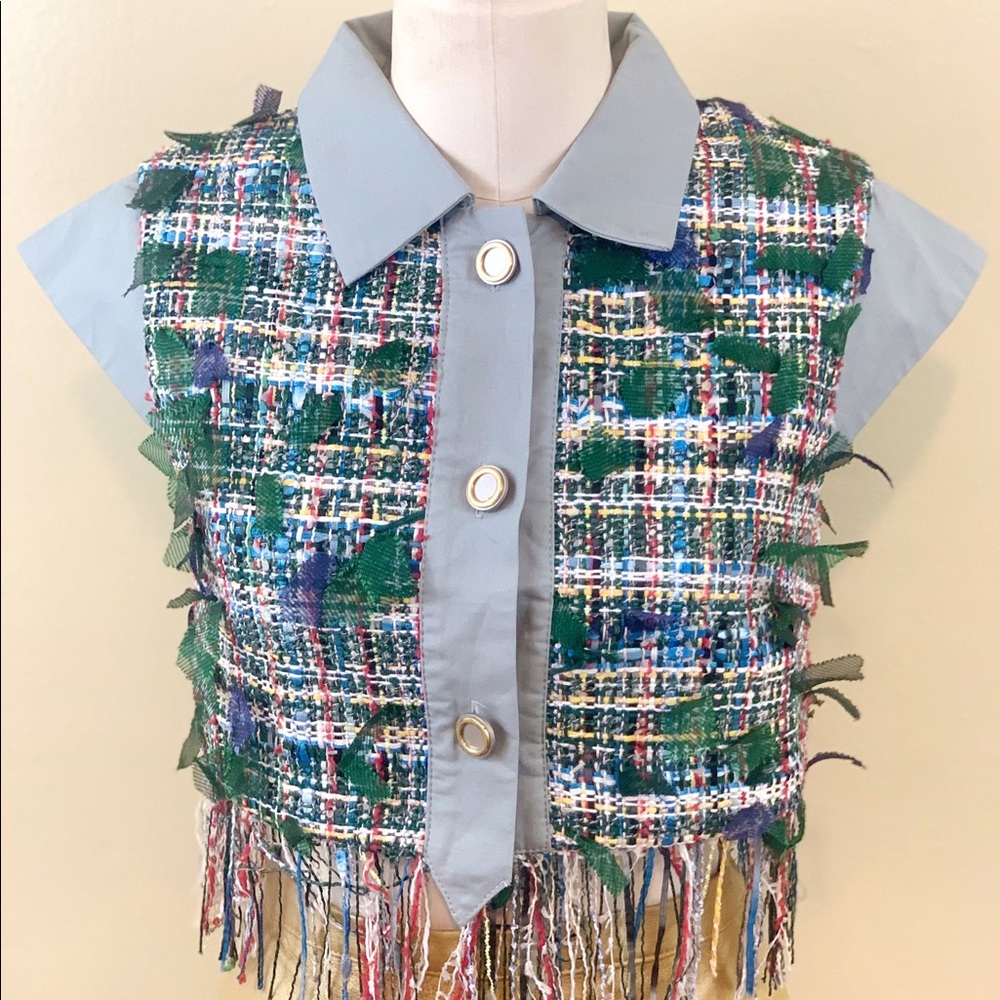 CHANEL tweed multicolored blouse/jacket